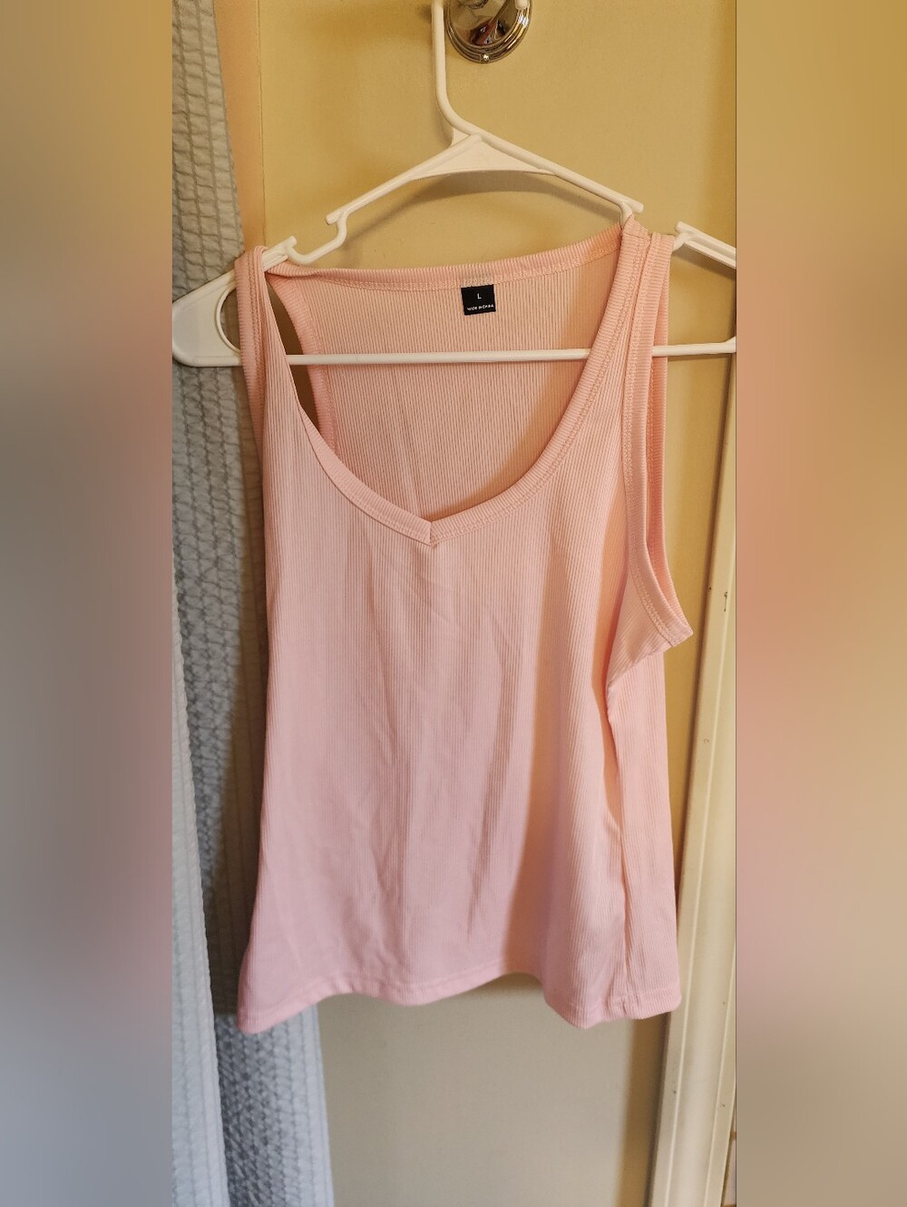 Soft Pink Ribbed Tank Top